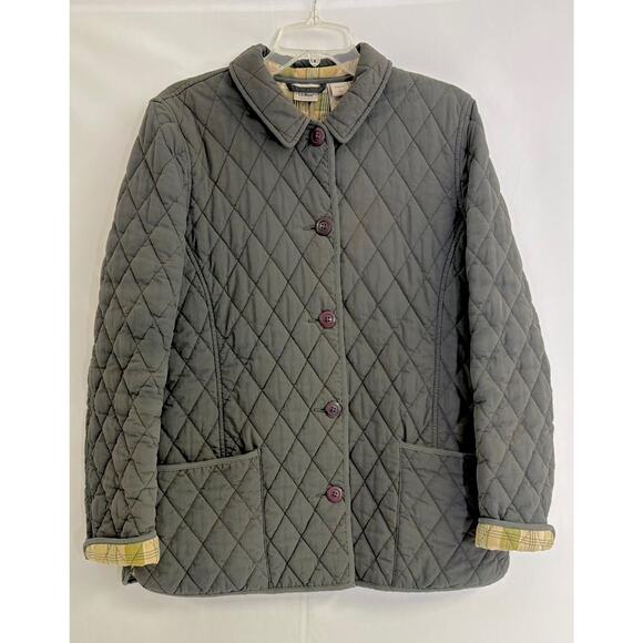 VTG LLBean OBC9Y Thermore Insulated Quilted Button Barn Puffer Jacket Women L - Picture 1 of 13
